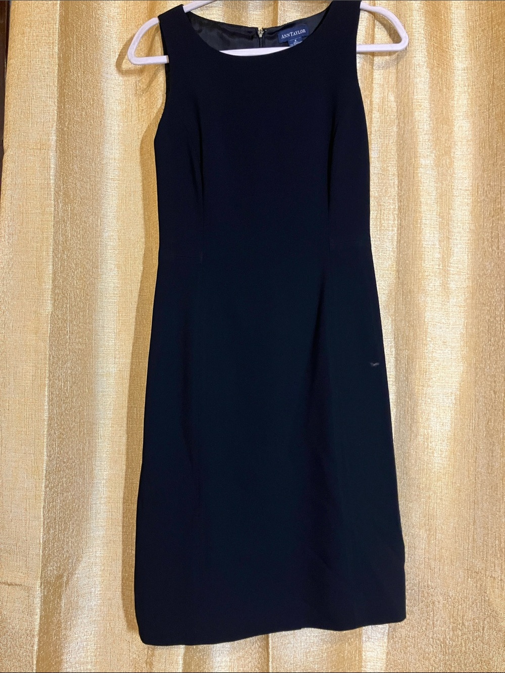 Ann Taylor Black Sleeveless Midi Sheath Dress